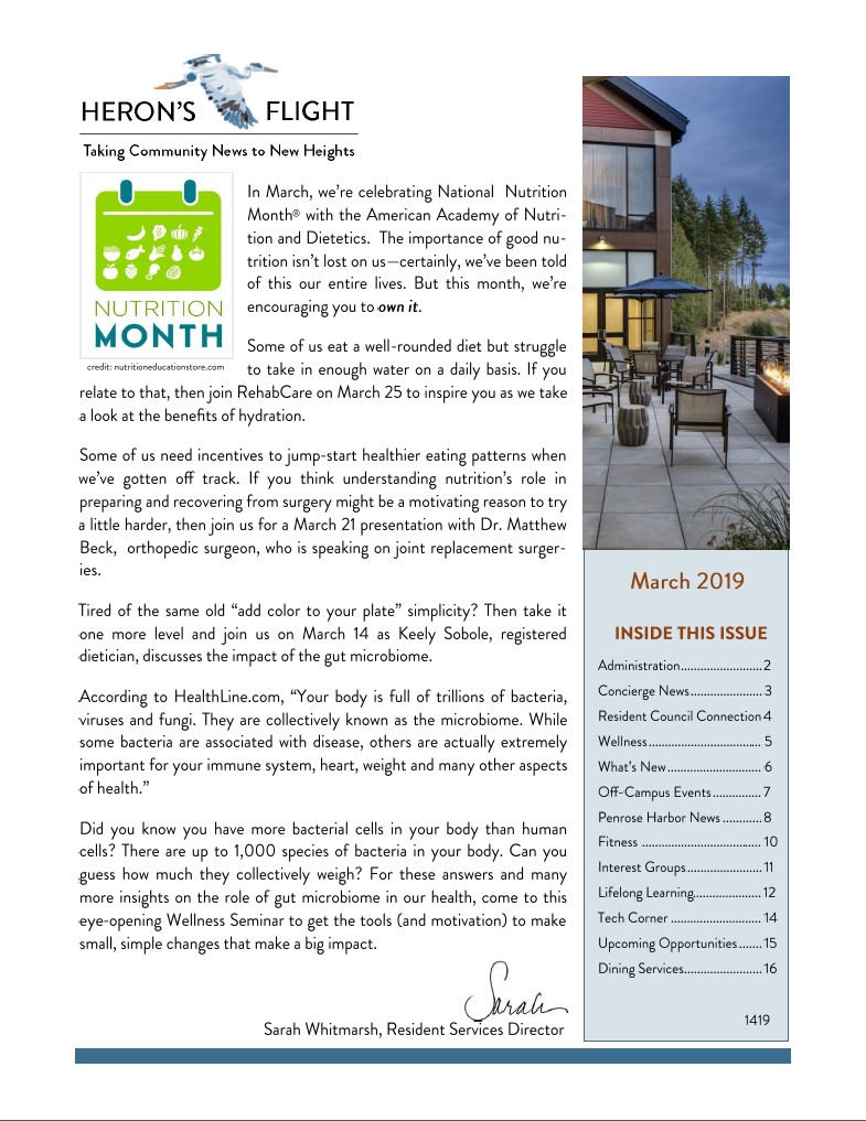 March 2019 Newsletter SINGLE PAGE
